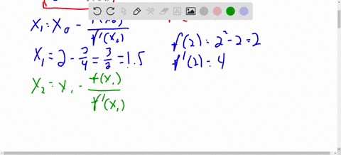 use-newtons-method-with-the-equation-x220-and-initial-value-x02-to-calculate-x1x2x3-the-next-three-estimates-of-the-solution-26404