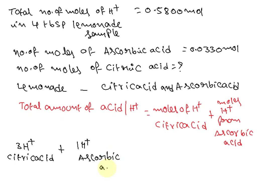 SOLVED Determine the number moles ascorbic acid Z00.00 mL of the