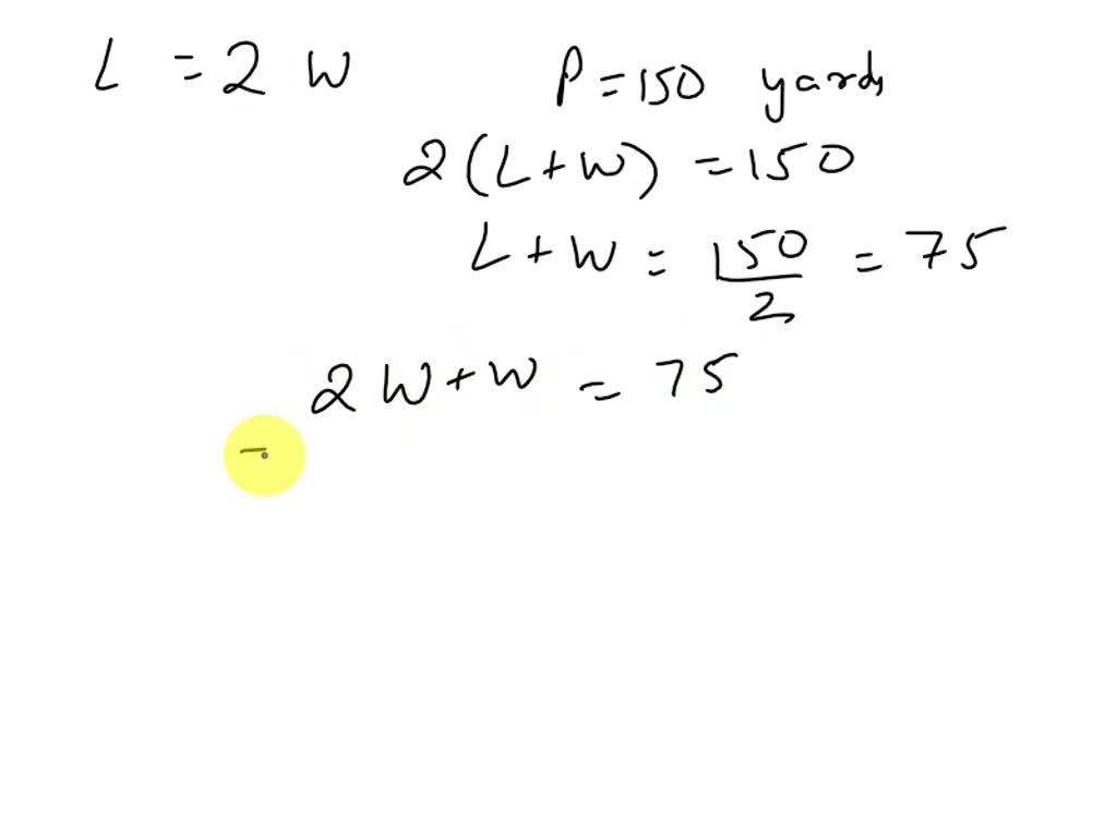 SOLVED The length of a rectangular playground is twice the width. The