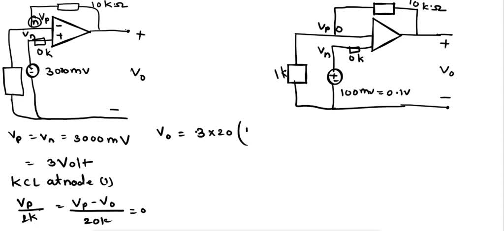 SOLVED: The input voltage Vi to the combined operational amplifier ...