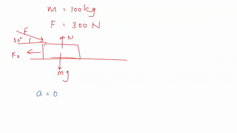 a-mass-of-100-x-102-kg-crate-is-being-pushed-across-leve-floor-at-constant-speed-by-force-of-3-x-102-nat-an-angle-of-3008-below-the-horizontal-as-shown-in-figure-1-a-please-draw-free-body-di-81965