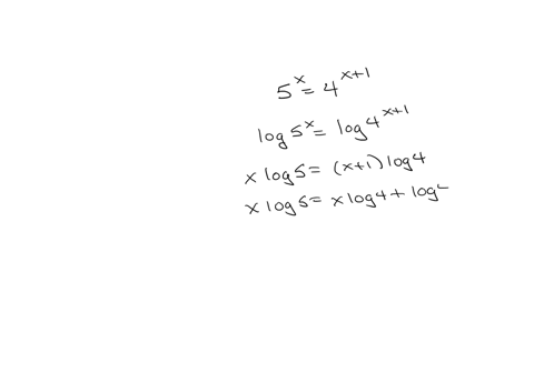 find-the-solution-of-the-exponential-equation-logarithms-correct-to-4-decimal-places-5-to-the-power-of-x4-to-the-power-of-x1