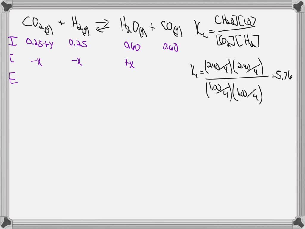 SOLVED: The system CO2(g) + H2(g) H2O(g) + CO(g) is at equilibrium at ...