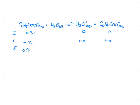what-is-the-ph-of-a-031-m-solution-of-benzoic-acid-ka-63-x-105