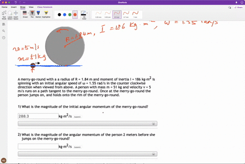 a-merry-go-round-with-a-radius-of-r-184-m-and-moment-of-inertia-186-kg-m2-spinning-with-an-initial-angular-speed-of-w-155-rads-in-the-counter-clockwise-direction-when-viewed-from-above_-a-pe-35484