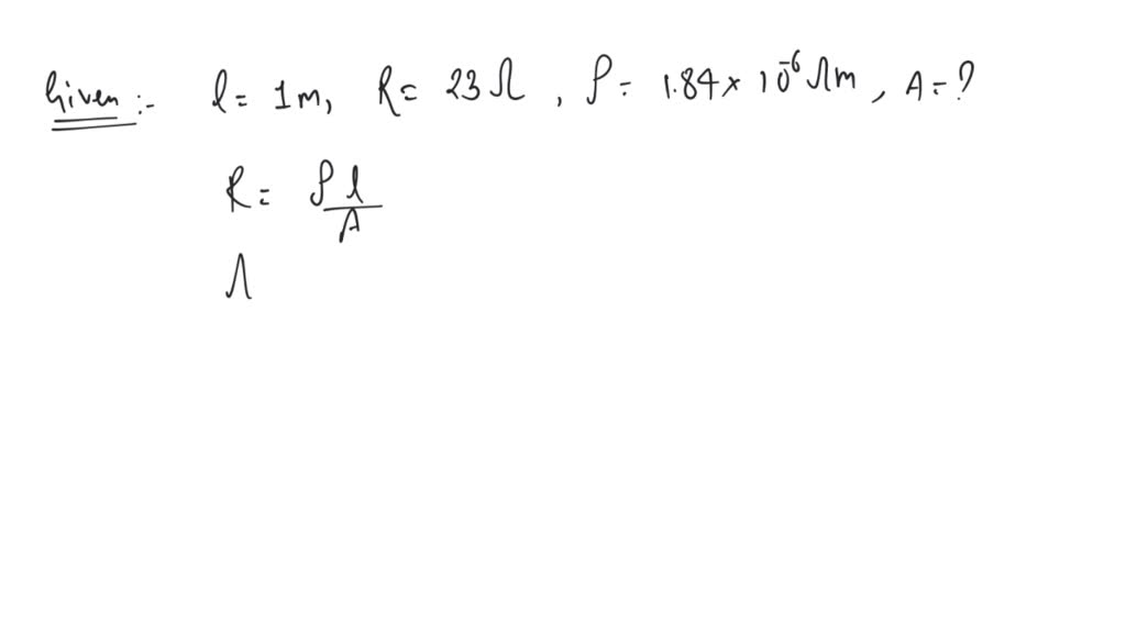 SOLVED Calculate The Area Of Cross section Of A Wire If Its Length Is solved-calculate-the-area-of-cross-section-of-a-wire-if-its-length-is
