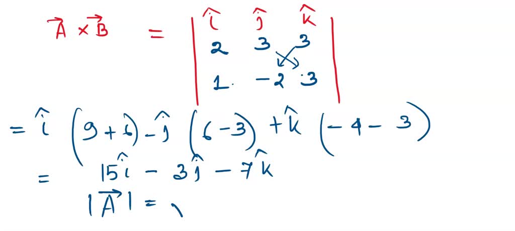 Obtain a unit vector perpendicular to the two vectors = 2i + 3j + 3k ...