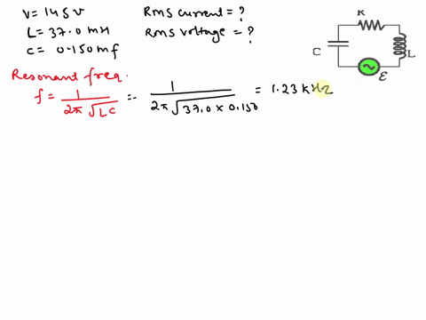 consider-the-rlc-circuit-shown-in-the-figure-driven-by-sinusoidal-emf-use-the-following-data-erms-145-v-r-840-9-l-370-mh-0150-mf-calculate-the-rms-current-through-the-capacitor-at-the-resona-71745
