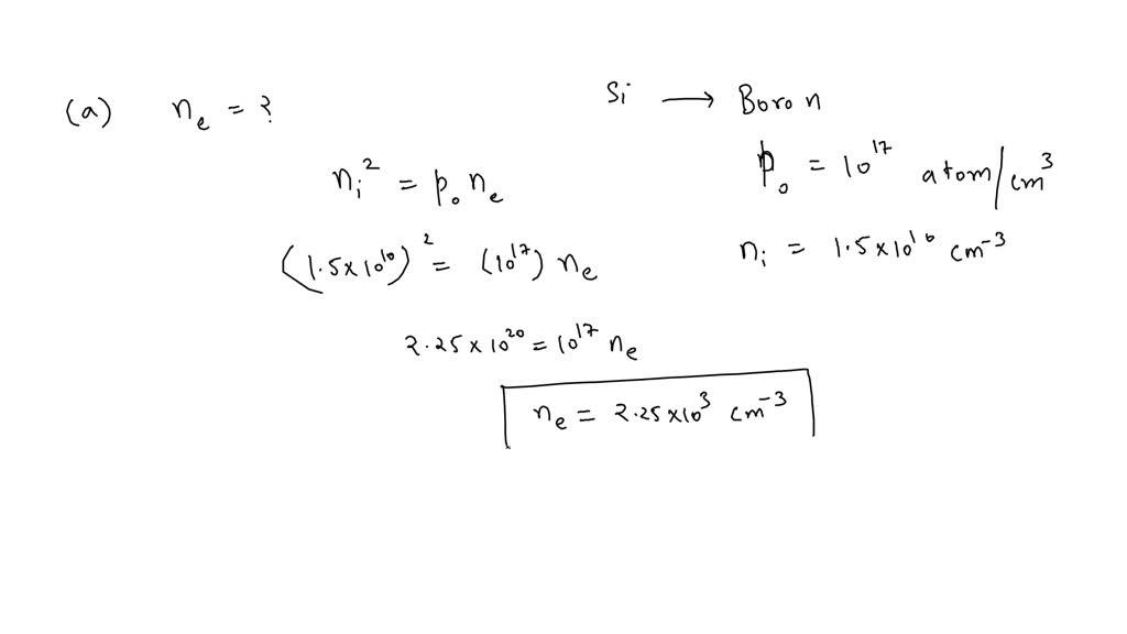 SOLVED: 'Q3: A silicon is doped with 1017 boron atoms/cm What is the ...