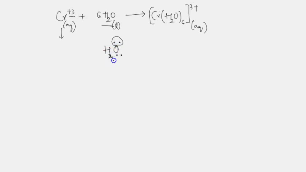 For Cr3+, enter an equation that shows how the cation acts as an acid ...