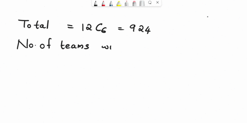 a-team-of-6-players-is-to-be-chosen-from-8-men-and-4-women-find-the-number-of-different-ways-this-can-be-done-if-there-is-at-least-one-woman-in-the-team-28192