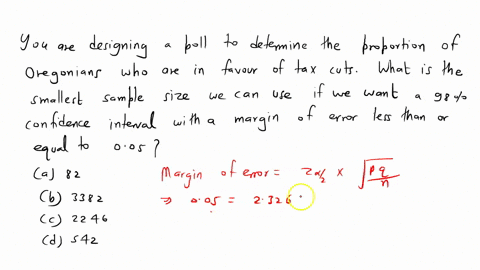 you-are-designing-a-poll-to-determine-the-proportion-of-oregonians-who-are-in-favor-of-tax-cuts-what-is-the-smallest-sample-size-we-can-use-if-we-want-a-98-confidence-interval-with-a-margin-24184