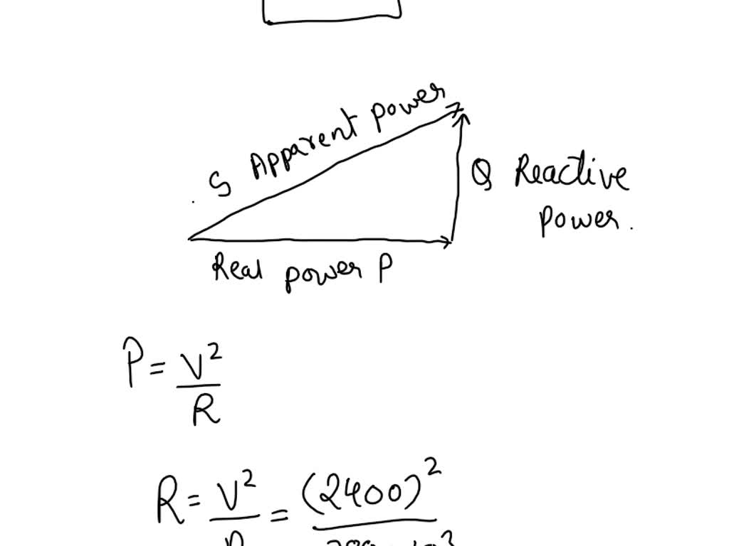 An inductive load consisting of R and X in parallel, feeding from a