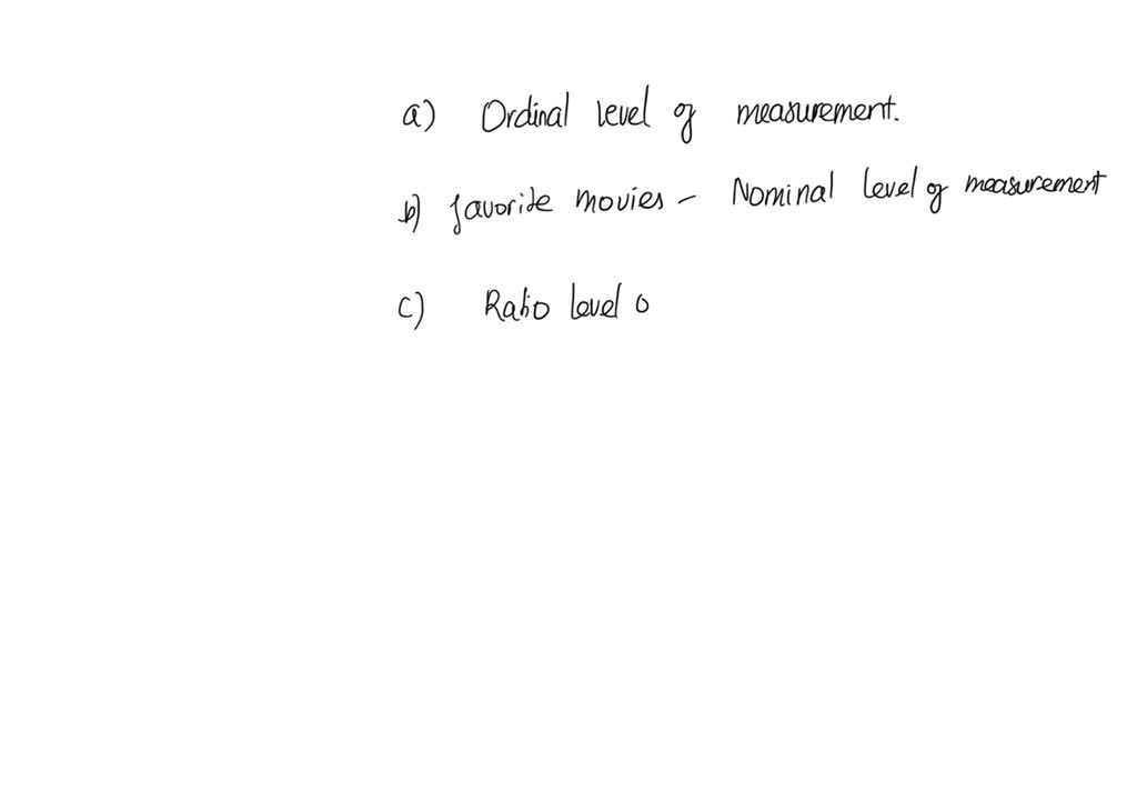 SOLVED: Determine The Level Of Measurement Of Each Variable. (a) Birth ...