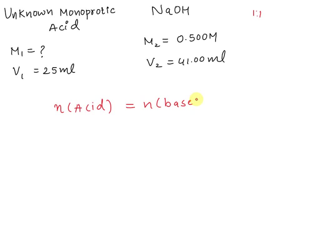 solved-a-beaker-contains-a-25-ml-solution-of-an-unknown-monoprotic