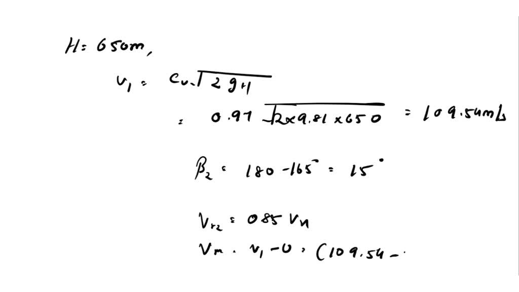 SOLVED: O2: A Pelton wheel of 1.2m mean bucket diameter works under a ...