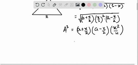 you-are-given-an-isosceles-triangle-with-two-equal-sides-of-length-a-what-is-the-value-of-the-length-x-of-the-third-side-in-order-that-the-area-of-the-triangle-is-maximal-describe-the-triang-09313