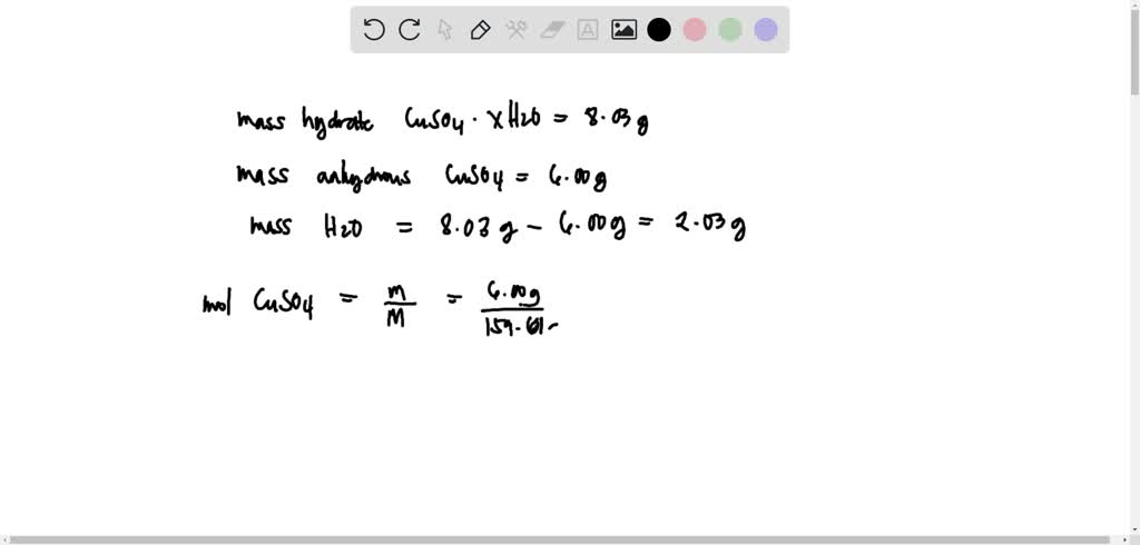 solved-a-hydrated-form-of-copper-sulfate-cuso4-xh-o-is-heated-to