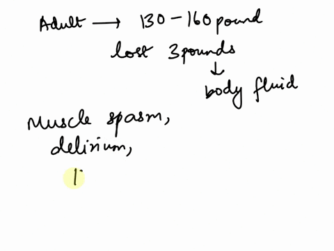 if-an-adult-weighing-130-to-160-pounds-lost-3-pounds-as-body-fluid-he-or-she-would-likely-experience-muscle-spasms-delirium-and-kidney-failure-true-false-82128