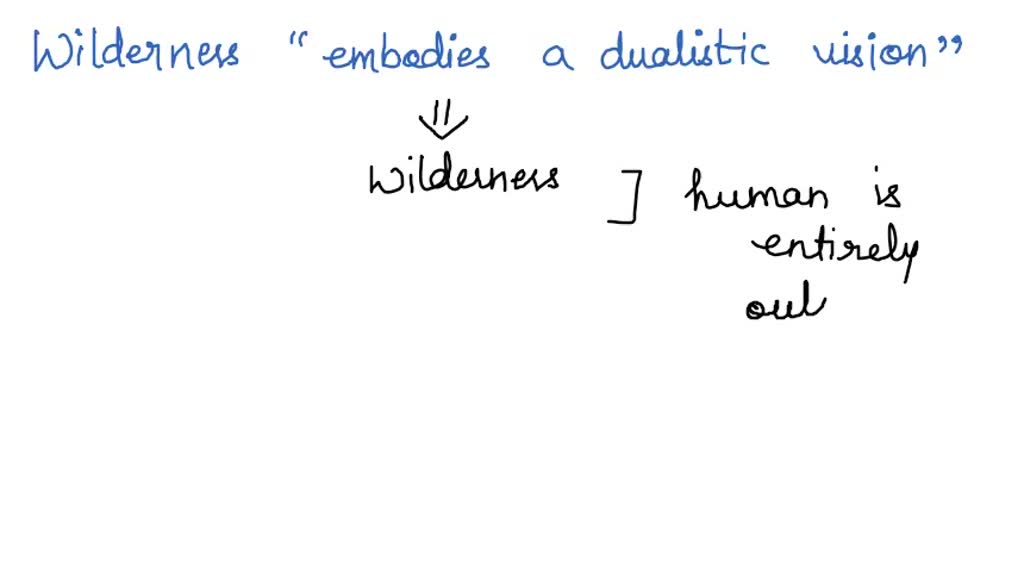 SOLVED: Explain Why William Cronon Says That Wilderness "embodies A ...