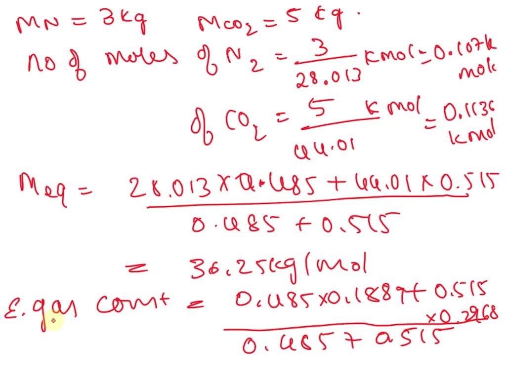 SOLVED: An Ideal Gas Mixture Consists Of 3 Kg Of Nitrogen And 5 Kg Of ...