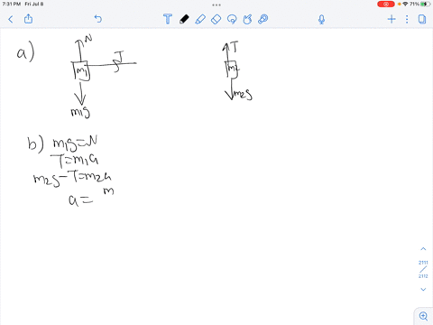 an-object-of-mass-m1-240-kg-placed-on-a-frictionless-horizontal-table-is-connected-to-a-string-that-passes-over-a-pulley-and-then-is-fastened-to-a-hanging-object-of-mass-m2-720-kg-as-shown-i-30929