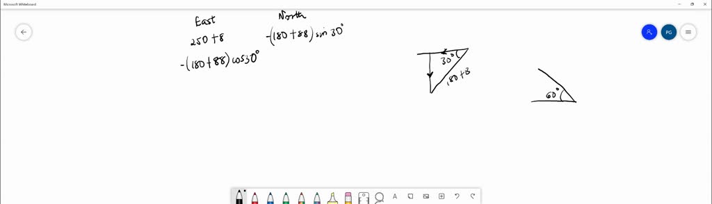 A treasure map instructs you to walk (250. + A) m east, followed, by (180.  + B) m, 30.0° south of west, then (25 + C) m, , 60.0° north of west.  Determine the magnitude of your total, displacement, if