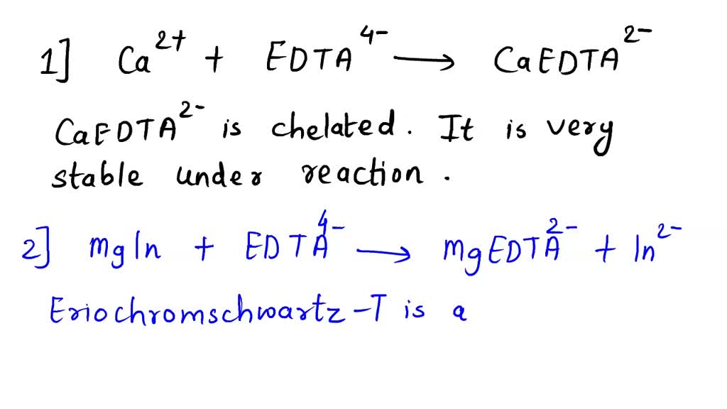 Solved Write The Equation For The Titration Of Ca With Edta