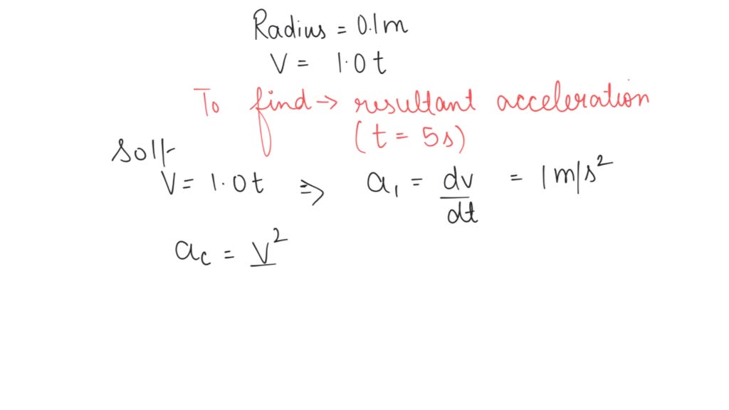SOLVED: "The speed of a particle moving in a circle of radius 0.1m is t ...