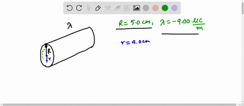 the-figure-below-shows-a-infinite-solid-conducting-cylinder-with-radius-r-50-cm-that-carries-a-linear-charge-density-of-900-4c-what-is-the-electric-field-at-a-distance-r-40-cm-from-the-cente-26148