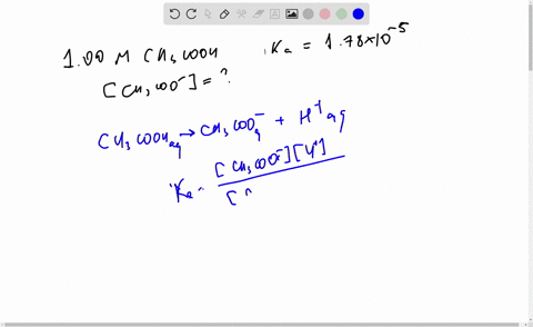 what-is-the-concentration-of-the-acetate-ion-in-a-100-m-ch3cooh-solution-given-the-ka-of-ch3cooh-is-178-10-5-a420-10-3m-b0996-m-c100-m-d284-10-4m-e562-10-5m-82682