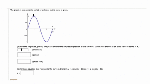 the-graph-of-one-complete-period-of-sine-cosine-curve-given-find-the-amplitude-period-and-phase-shift-for-the-simplest-expression-of-this-function-enter-your-answer-as-an-exact-value-in-term-36763