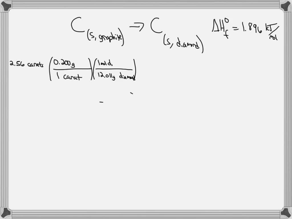 SOLVED: The standard state of carbon is graphite. Î”HÂ°f,diamond is +1. ...