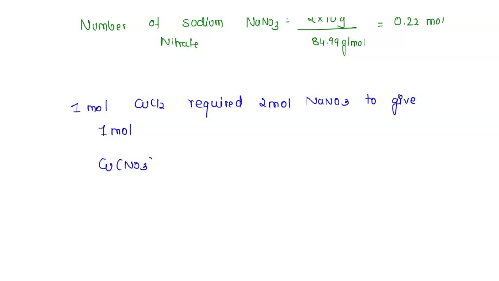 SOLVED 1. When copper(II) chloride reacts with sodium nitrate, copper