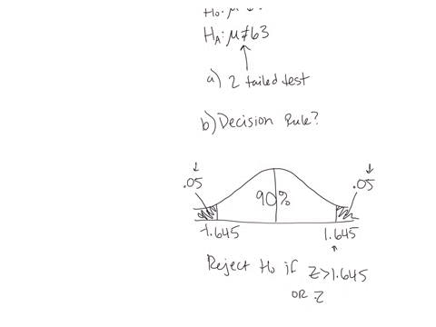a-sample-of-49-observations-is-selected-from-a-normal-population-the-sample-mean-is-61-and-the-population-standard-deviation-is-6-conduct-the-following-test-of-hypothesis-using-the-010-signi-21698