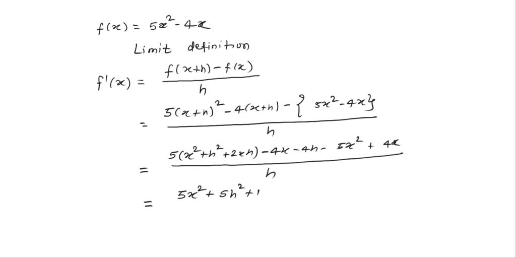 Solved Please Find F X By The [limit] Definition Of The Derivative