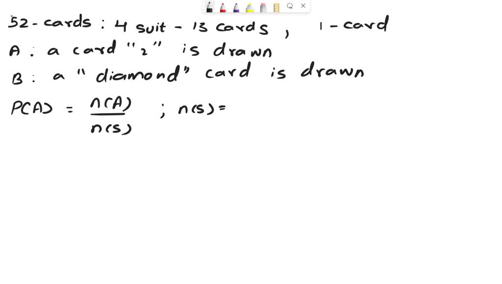 SOLVED A deck of 52 playing cards consists of 4 suites clubs, spades