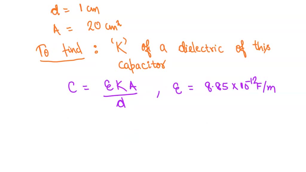 SOLVED: What is the dielectric constant of the material that fills the ...