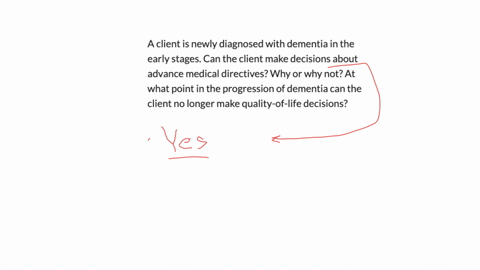 a-client-is-newly-diagnosed-with-dementia-in-the-early-stages-can-the-client-make-decisions-about-advance-medical-directives-why-or-why-not-at-what-point-in-the-progression-of-dementia-can-t-66461