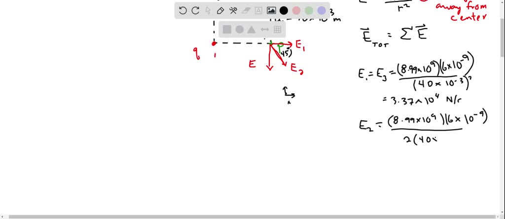 SOLVED: Physics Three identical point charges of magnitude 6 nC are ...