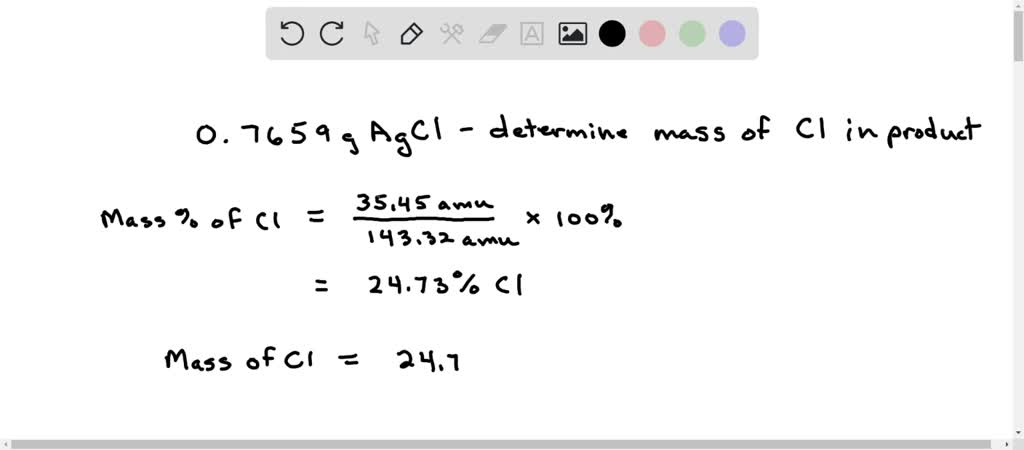 SOLVED A 0 5914 G Sample Of A Pure Soluble Chloride Compound Is