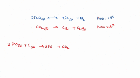 Fe and feq are in equilibrium with gas mixture of...
