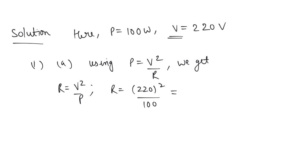 SOLVED: A lamp is rated at 500 W, 220 V. i) Calculate the current ...