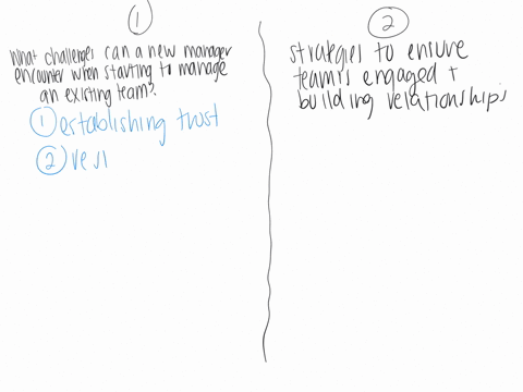 what-challenges-can-a-new-manager-encounter-when-starting-to-manage-an-existing-team-what-strategies-can-a-new-manager-implement-to-ensure-that-his-new-team-is-engaged-with-him-and-builds-relationship