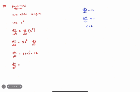 a-let-v-be-the-volume-of-a-cube-with-side-s-if-dsdt-12-find-dvdt-when-s-2-b-let-v-be-the-volume-of-a-sphere-with-radius-r-if-drdt7-find-dvdt-when-r3-will-rate-if-the-answer-is-correct-thanks-11918
