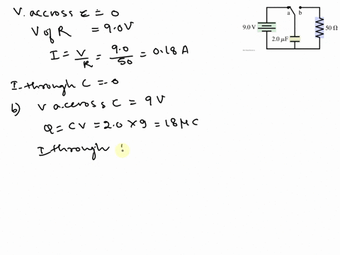 4-the-switch-in-the-figure-has-been-in-position-a-for-a-long-time-it-is-changed-to-position-b-at-t-0-s-what-are-the-charge-q-on-the-capacitor-and-the-current-through-the-resistor-a-immediate-28901