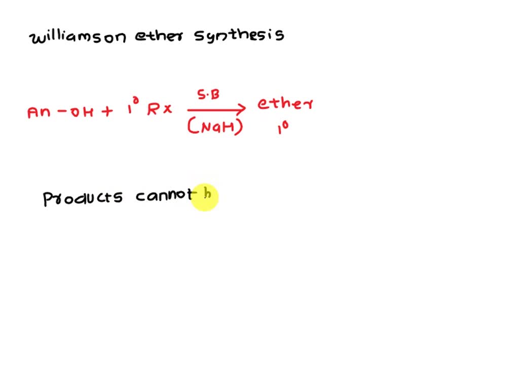 Solved Which Of The Following Ethers Cannot Be Prepared By The Williamson Ether Synthesis Tert