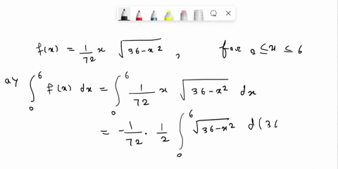 let-flx-36-x2-for-0-x-6-and-fx-0-for-all-other-values-of-x-72x-a-is-f-a-probability-density-function-yes-no-b-find-px-5-35048-38432