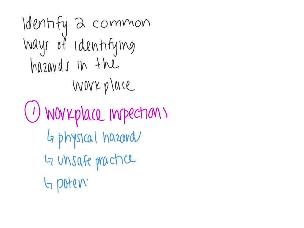 Solved: Identify 2 Common Ways Of Identifying Hazards In The Workplace