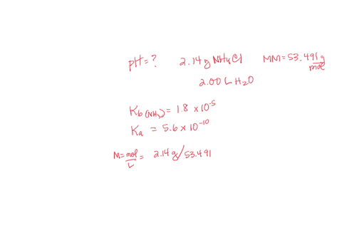 what-is-the-ph-of-a-solution-prepared-by-dissolving-214-g-nh4ci-mm-53491-gmol-in-200-l-water-assume-that-the-addition-of-nhaci-does-not-affect-the-volume-of-the-solution-data-kb-nh3-18-x-10-62406
